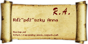 Répászky Anna névjegykártya