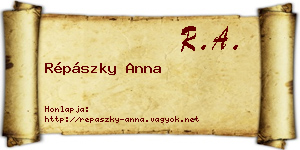 Répászky Anna névjegykártya